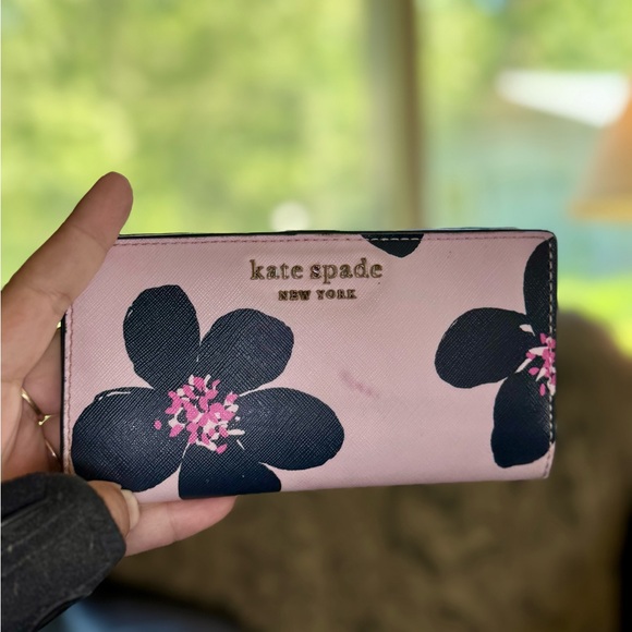 kate spade Handbags - Kate Spade Pink and Black Floral Wallet
